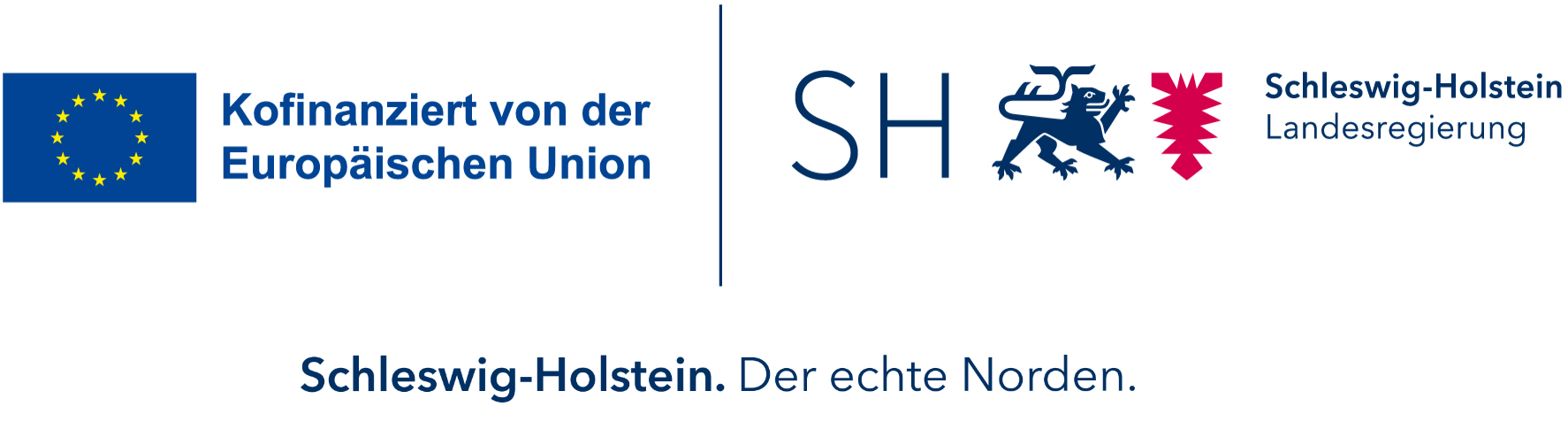 Kofinanziert von der europäischen Union // Schleswig-Holstein Landesregierung Logo